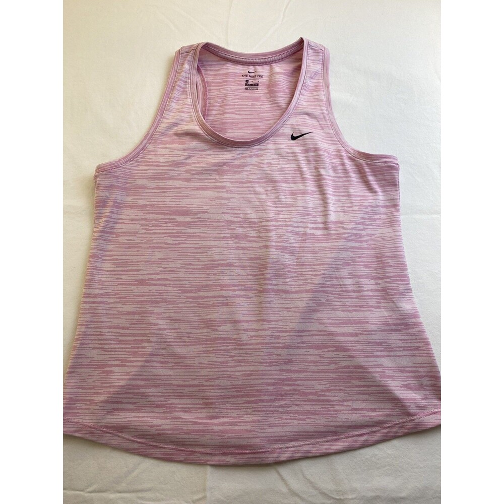 Nike Tank Top  Womens Size M Pink Solid Sleeveless Athletic Dri Fit Tee Crewneck
